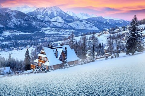 Typical winter scenery in Zakopane