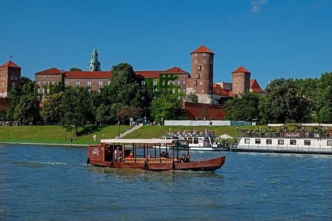 Boat close the Wawel Hill