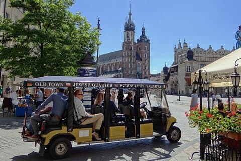 Krakow Electric Golf Buggy Tour with Hotel Pickup