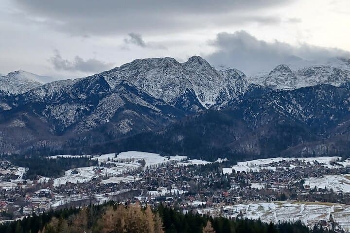 Giewont and Tatra Mountains in the wintertime