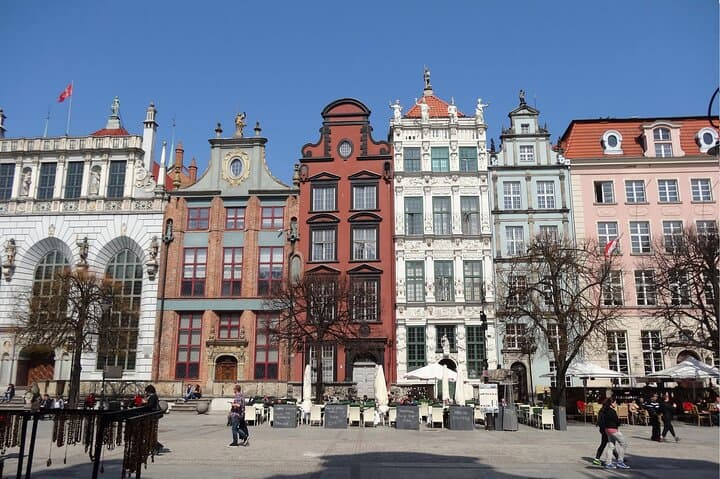 The facades of the Long Market., Gdansk known as Dantzig / Danzig / Danzica within the Hanseatic Ligue.