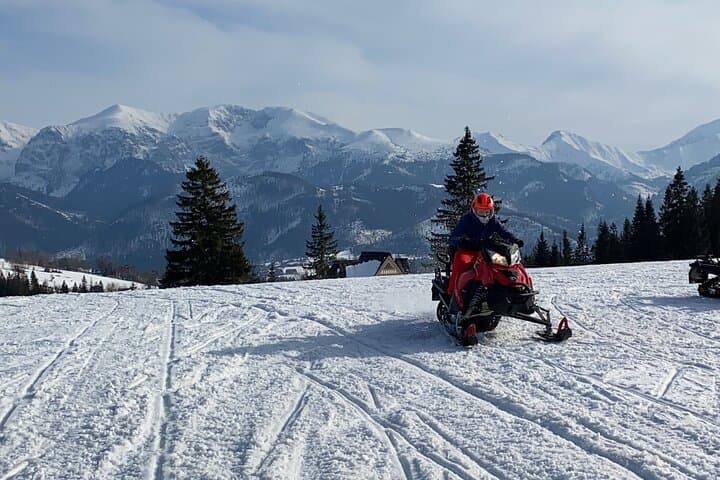 Snowmobile in the mountain
