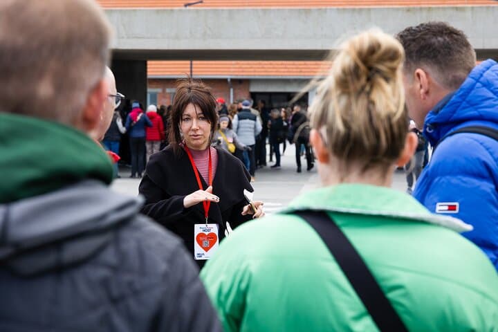 Tour leader with the group