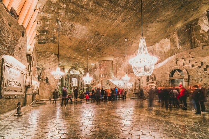 Wieliczka Salt Mine Live Guided Tour with Miners Lift & Pick-up
