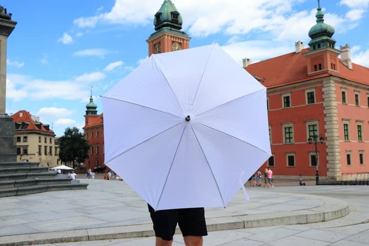 Our white umbrella