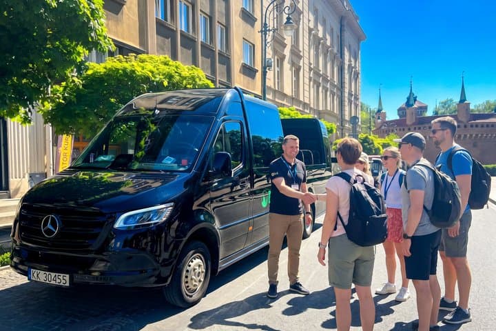 Krakow Cabrio Bus City Tour with Live Guide, Vodka & Pierogi