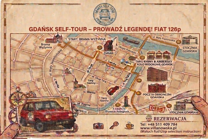 Self Drive Tour in a Vintage Fiat 126p Maluch through Gdansk
