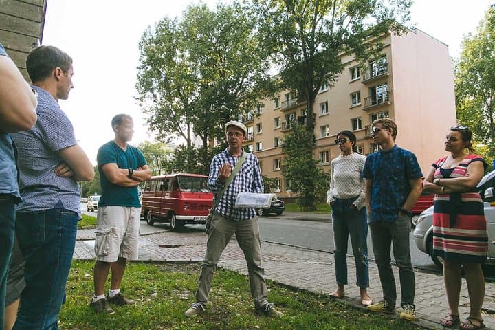 Communist Warsaw: private tour by retro minibus with hotel pickup