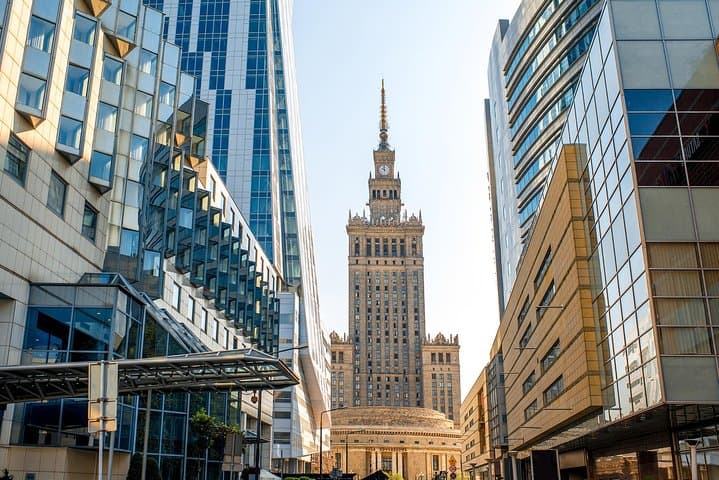 Warsaw Afternoon, panoramic view, guided, public city tour with pick up&drop off