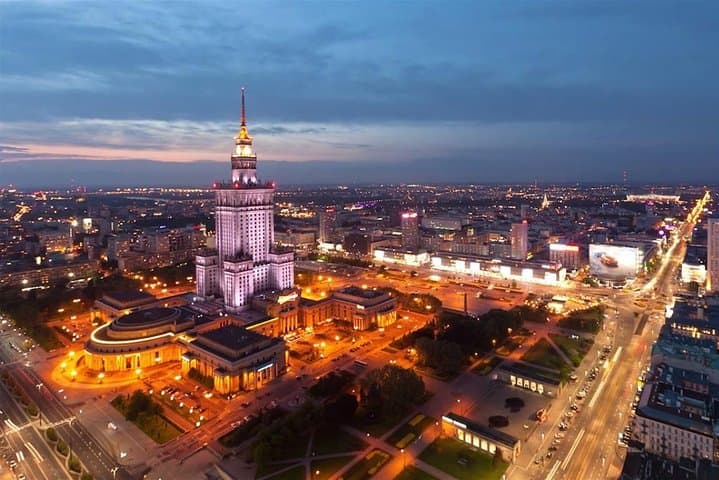 Warsaw in night
