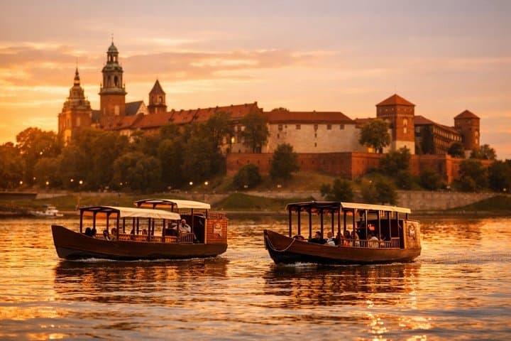 Gondola cruise The Vistula River Krakow private tour up to 12 person