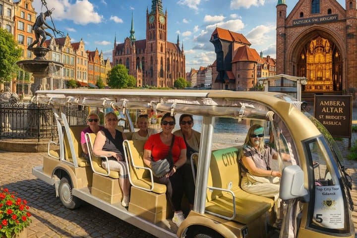 Gdańsk: City Sightseeing Tour by Buggy/Golf Cart LIVE GUIDED 1H