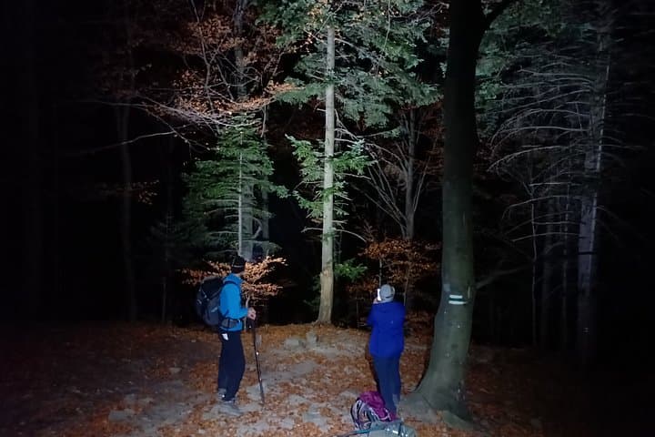 From Krakow: Private Sunset Hike & Night Descent with Headlamps